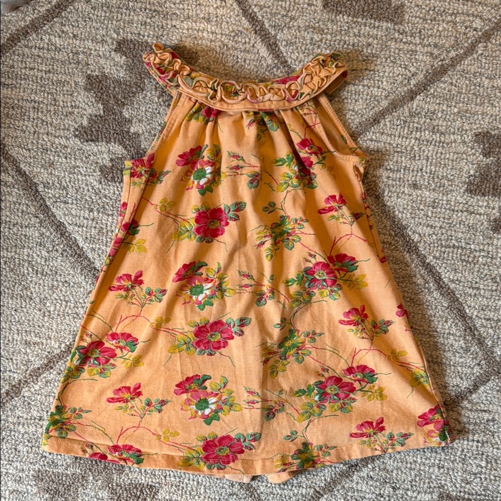 April Cornell Floral Ruffle Neck Dress